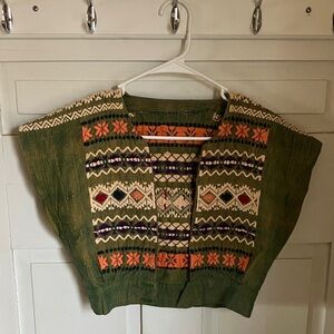 Colorful Knit Vest with Geometric Patterns